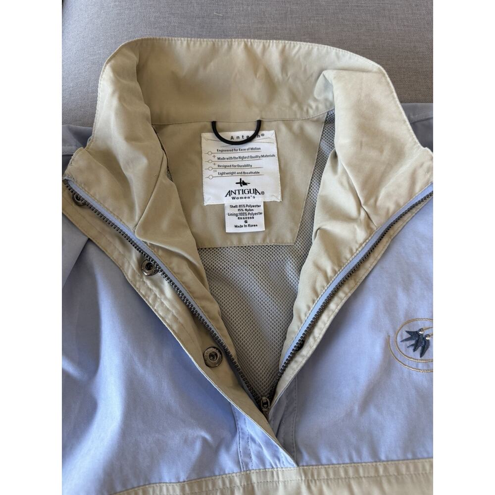 Antigua Women's Athletic Golf funnel neck blue lightweight Jacket Sz-S relaxed - Picture 7 of 14